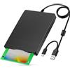 Kinetxiaxia - External USB Floppy Drive FDD 1.44MB 3.5inch - PC and MAC - Slimline Floppy Disk Drive External - Portable - Plug and Play - Black - XP/WIN7/WIN11 Capable