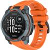 GIOPUEY Cinturini Compatibile con Garmin Instinct 3 50mm, Morbido Silicone Cinturino [Resistente all'Usura] [Traspirante] - Orange