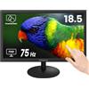 SKitphrati Monitor TN da 18,5 pollici, touch screen 1366 x 768, 75 Hz, 10 punti, multitouch, capacitivo, HDMI VGA tipo B, per Raspberry Pi Win11/10, nero