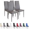 THINFAR Set 2/4/6 pz Sedie Sala da Pranzo Moderne in Tessuto Stoffa con Schienale Alto,Sedie da Cucina Tessuto Moderne (4, Grigio, 42 * 48 * 98cm)