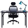 sogesfurniture Tavolo Pieghevole 120x60cm Scrivanie Computer Scrivanie Studio Ufficio Postazioni di Lavoro Tavolo Scrivania PC Moderno in Acciaio Legno, Nero AC5B-120-SF