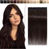 SEGO Extension Capelli Veri Clip Marrone 25cm 40g Fascia Unica 100% Remy Human Hair Ciocca Larga #2 Castano Scuro