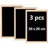 MINZHI 3pcs Legno Lavagna nera, 20*30cm, Lavagna nera, Lavagna da muro, Lavagna da parete cancellabile, Lavagna da tavolo, Lavagna, Include una spugna per pulire, adatto per scuole, buffet e altre occasioni.