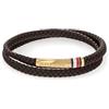 Tommy Hilfiger Jewelry in Pelle da Uomo con Pelle Intrecciata Marrone a Doppio Giro - 2790551