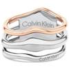 Calvin Klein Anello da Donna Collezione CK WAVY in Acciaio Inossidabile Bicolore - 35000651C