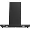 Corbero Corberó VOSTOK760B - Campana decorativa orizzontale nera, 70 cm, portata 647,7 m3/h, 165 W, 3 velocità, 2 filtri in alluminio, filtro carbone, efficienza energetica A