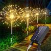 ELEUTH Lampade Solari da Giardino 120 LED, 8 Modalità Fuochi D'artificio IP65 Impermeabile, Luci Esterno per Cortile, Sentiero, Patio - 4 Pezzi