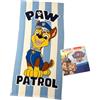 Paw Patrol Asciugamano per bambini Chase 70 x 140 cm | 100% poliestere morbido e leggero, asciugatura rapida, design ufficiale, ideale per spiaggia piscina e bagno bambini e appassionati di Paw Patrol