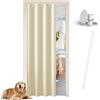 JCyh Tenda per Porta Termica Isolante Freddo e Caldo con Pomelli Magnetici, Tenda Oscurante Beige Chiaro 132x210cm per Porta dell'Armadio e Porta dello Spogliatoio