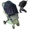 NINESPRING 2 in 1 Zanzariera Passeggini Universale, Protezione UV 50+ per Parasole Passeggino,Copri Passeggino Estivo, Antipolvere e Antivento,Nero