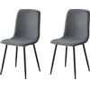 Hela Tische, Set di 2 sedie da pranzo Lipsia, rivestimento in velluto effetto corda, colore antracite, tubi tondi in metallo, portata 120 kg