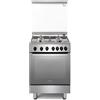 De'Longhi DGX 64 LSG Cucina A Gas, 60 Cm, Forno Elettrico Multifunzione Con Grill, 4 Bruciatori, Linea Design, Colore Inox, Classe Energetica A