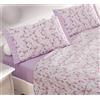 Passione per le tele Completo Letto Lenzuola Cotone Percalle FANTASIA FLOREALE Lenzuola e 2 Federe da Letto, 100% Cotone percalle 80 fili Made In Italy (VAR 1, MATRIMONIALE)