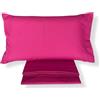 Bifulco Biancheria Malika Home Set Lenzuola Una piazza e mezza in Microfibra - Lenzuolo Sotto con Angoli 200x130 cm, Lenzuolo Sopra 285x180 cm, 1 Federa 52x82 cm - Made in Italy (Fucsia)