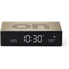 Lexon Flip Premium Digital Alarm Clock - Rechargeable Desk Clock with On/Off Faces - Snooze function, Pure VA LCD display, Touch & Sound Sensor, Aluminum - Gold