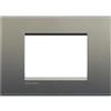BTicino Livinglight Placca, 3 Moduli, Forma Rettangolare, Grigio (Avenue)