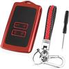 Outigu Custodia per chiave auto compatibile con Renault a 4 pulsanti, custodia per chiavi Renault, portachiavi in pelle con piccoli accessori per cacciavite, custodia protettiva in TPU (rosso)