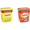 Catisfactions Snack per gatto, Formato Scorta 700g al gusto Formaggio, 2 Maxi Tub da 350gr ciascuno & Snack per Gatto, Formato Scorta 700 g al gusto Pollo, 2 Maxi Tub da 350 gr Ciascuno