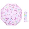 decalsweet Ombrello Pieghevoli Antivento Bambino, Ombrello Automatico da Sole con Strisce Riflettenti, Ombrello Piccolo Portatile Resistenti da Viaggio per Ragazzo e Ragazza, Unicorno Rosa