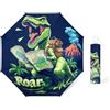 decalsweet Ombrello Pieghevoli Antivento Bambino, Ombrello Automatico da Sole con Strisce Riflettenti, Ombrello Piccolo Portatile Resistenti da Viaggio per Ragazzo e Ragazza, Vulcano di Dinosauro