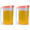 Pomurom 2 Brocche per Acqua, 2,2 Litro Caraffa in Plastica con Coperchio e Manico, Brocca Acqua da Tavola, Trasparente Contenitore per Bevande Frigo per Tè Calda e Fredda, Limonata, Caffè, Latte e Succo