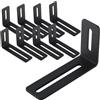 FUNSUEI 10 connettori angolari di colore nero, angolo in metallo 90°, 100 x 60 mm, angolo di fissaggio regolabile con 2 fori lunghi, angolo angolare a forma di L, per scaffalatura