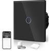 BSEED Interruttore intelligente ZigBee, da incasso, WiFi, sensore touch in vetro, 2,4 GHz, interruttore a parete singolo Live (hub richiesto), compatibile con Alexa/Google Home/Tuya/Smart Life 1