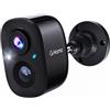 G-Homa Telecamere WiFi Senza Fili da Esterno, Rilevamento del Movimento Videocamera Sorveglianza Batteria FHD Visione Notturna a Colori Spotlight/Audio a 2 Vie/Sirena/AI/Impermeabile(Aggiornato)