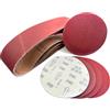 SenmaiTools 23 pezzi Nastri abrasivi e Disco abrasivo,150mm Dischi Abrasivi（Grana 40 80 120 180 240 320）, Nastro abrasivo 100x915mm（Grana 40 80 120 150 240 400）per Levigatura/Spolveratura