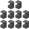 QUARKZMAN 10pz Staffe per Mensole Vetro, Morsetti per Mensole Lega Zinco, Staffe Supporto per Vetro Quadrate 9 Mm per Vetro Acrilico, Legno, Nero