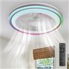 BAKAJI Ventilatore a Soffitto Lampada Plafoniera con Luce LED RGB Potenza 80 Watt, Colorazione Regolabile, Funzione Timer 1/2/4/8 ore, Telecomando Controllo a Distanza, Diametro 50 cm, Design Moderno