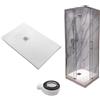 FRASCIO NEW TECNOLOGY Piatto Doccia 65X90 cm Extra Slim Bianco + Box doccia 65x90 cm Alto 200 cm Con Apertura Ad Angolo