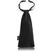 j&m Piastra per capelli Borsa in velluto con coulisse: lussuosa custodia in velluto ultra spesso per viaggi e protezione con tasche interne (Nera)