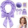 Ystrybo Bigodini per capelli in raso, senza calore, senza calore, per dormire durante la notte, arricciacapelli senza calore, set per capelli lunghi da donna, 8 pezzi (viola)