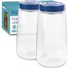 HEFTMAN Barattolo per fermentazione con presa d'aria a 1 via, 2,2 litri, confezione da 2 pezzi, ideale per fermentazione sicura per kefir, kimchi, crauti, lievito naturale, avena durante la notte, 2