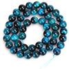 Tissting Perline Blu Naturali con Occhio di Tigre, Gioielli con Pietre preziose curative Che Fanno Tripla Protezione Bracciale Collana con Perline Rotonde(8mm 48 pz)