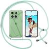 ISOI Cover con Cordino per Motorola Moto Edge 60, Custodia Trasparente con Collana Tracolla Laccio Collo Ultra Sottile Morbido TPU Silicone Antiurto AntiGraffio Case, Verde