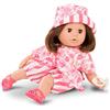 Götz 2116066 Cosy Aquini Stripe Vibes bambola da bagno - bambola con capelli castani, occhi marroni che dormono in set da 7 pezzi - bambola per bambina 33 cm