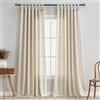 VOILYBIRD Tende semitrasparenti in lino con gambe filtranti la luce per soggiorno, 132 x 213 cm di lunghezza, beige
