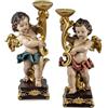 Inmaculada Romero IR Barche a vela Angeli 2 Figure 25 cm. Immagine Resina Dorato lenzuola Blu Rosso