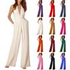Generic Tuta Elegante Donna Cerimonia Jumpsuit Tutina Tute Larghe a Gamba Larga Tuta Lunga Abito Lungo Elegante Senza Maniche Jumpsuit Spalline Capestro Per Matrimonio, Damigella D'onore, Feste, Pantaloni