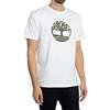 Timberland Uomo Maglietta con Logo Camo Tree, White/Green, M