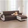 BellaHills 100% Impermeabile Copridivano 3 Posti con Penisola (Seduta 247cm), Copridivano Penisola Destra Universale, Copridivano Antigraffio Indispensabile per Animali Domestici, Marrone
