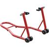 HOMCOM Cavalletto Supporto per Moto Posteriore con Doppio Tipo di Accessori in Acciaio, 80x50x40cm, Rosso