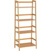 HOMCOM Scaffale Multiuso a 4 Livelli in Bambù colore Naturale 48 × 30 × 119cm