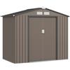 Outsunny Casetta da Giardino in Metallo con Prese d'Aria e Doppia Porta Scorrevole, 2.1x1.3m, Marrone | Aosom Italy