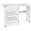 HOMCOM Tavolo da cucito pieghevole mobile da cucito con ripiano ribaltabile bacs de rangement e ripiano aperto, bianco