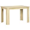 HOMCOM Tavolo da pranzo tavolo da cucina dal design moderno con ampio piano per 4-6 persone in legno dim. 120L x 69l x 75H cm rovere