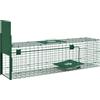 Outsunny Gabbia Trappola per Animali Piccoli con Una Porta e Maniglia, 100x25x28cm cm, Verde Scuro | Aosom Italy