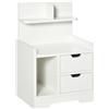 HOMCOM Comodino Comodino Multi-Rangement 2 cassetti Vano scaffale in legno Bianco